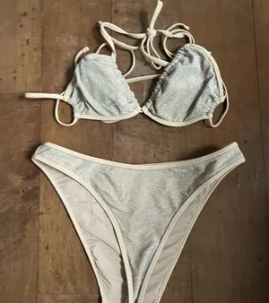 Aerie Glittering Beige Bikini Set thumbnail 1