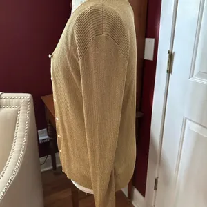 Ralph Lauren Gold Cardigan Sweater Timeless Knit Design thumbnail 4