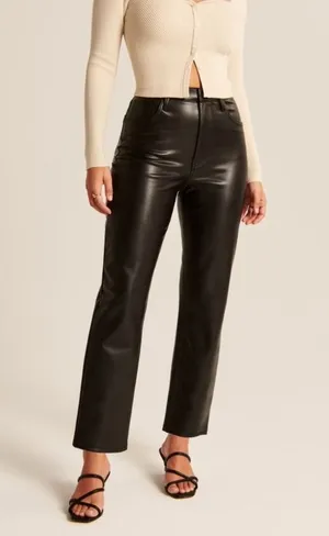 NWT Curve Love Ankle Straight Vegan Leather Pant 33 16S thumbnail 1
