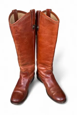 Frye Women’s 5 B Brown Leather Riding Boots Tall Knee High Pull On Classic thumbnail 1