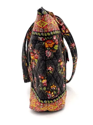 Vera Bradley Chocolat Villager Scalloped Tote Bag Brown Floral Vintage 2003 Y2K thumbnail 5