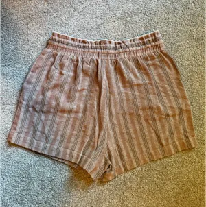 Forever 21 Beige/Brown Elastic Waist Striped Shorts thumbnail 2