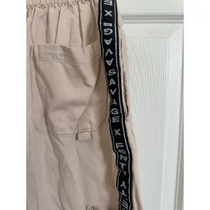 Savage X Fenty‎ Beige Cargo Pants Size S Elastic Waist Logo Tape Casual Lounge thumbnail 8
