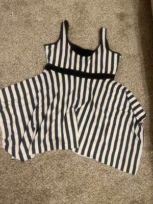 Blooming Swimsuit Swimwear Women Stripes Bathing Suit Bow Belted Beach Wear High Waisted Monokini Swim Wear thumbnail 4