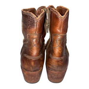 Frye Distressed Brown Leather Ray Seam Western Short Boots 5.5 thumbnail 5