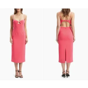 Bardot Vienna Midi Dress in Flame Orange 2 New Womens Cut out Cocktail thumbnail 10