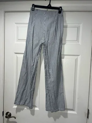 SHEIN Blue and White Vertical Stripe Wide-Leg Pants thumbnail 2