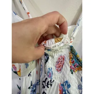 Anthropologie Label of Love Portofino Maxi Dress XL White Floral Linen Boho thumbnail 7