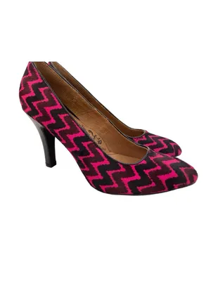 -Sofft Moselle Heels Womens Size 7.5 Pink Black Wave Stripe Calf Leather Pump thumbnail 5