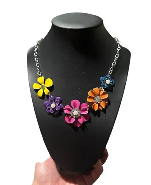 Floral Multicolor Necklace Pink thumbnail 2