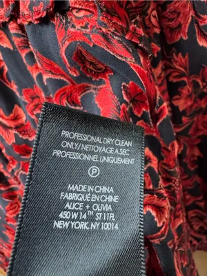 Alice + Olivia Briar Floral Blouson Empire Long Sleeve Mini Dress Red Black 2 thumbnail 7