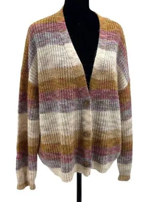 John Paul Richard Womens Button-Front‎ Rib-Knit V-Neck Cardigan Sweater Large thumbnail 1