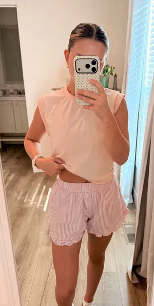 Jolie LA Pink striped shorts thumbnail 1