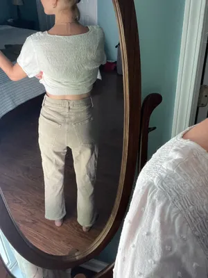 Abercrombie & Fitch Straight-Leg Pants in Light Beige thumbnail 2