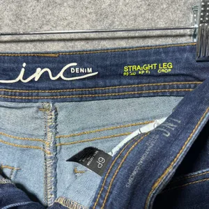 INC Denim Straight Leg Crop Jeans Dark Wash Mid Rise Stretch‎ Womens 6P Petite thumbnail 6