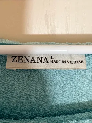 Zenana Cropped Raw Edge Boat Neck Sweatshirt Top Size Large light blueish color thumbnail 3