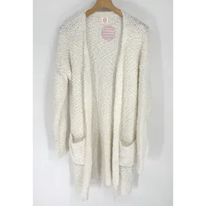 Wanna B Long Sleeve Popcorn‎ Sweater Cardigan with Pockets Medium Fluffy Cozy thumbnail 3