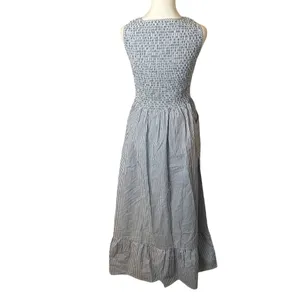 Beau & Ro The Margot Dress Navy White Stripe Small Smocked Nautical Beach‎ Flowy thumbnail 10