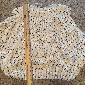 Ee:some Confetti‎ Cable Knit Sweater Womens S/M Ivory Chunky Colorful thumbnail 8