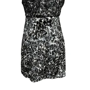 Free People‎ Virgo Moon Velvet Slip Minidress Gray Black Leopard Size Medium thumbnail 6