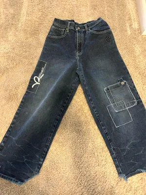 Rocawear Dark Blue Denim Jeans with White Contrast Stitching sz 12 Boys thumbnail 2