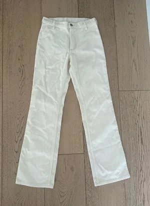Brandy Melville Cream 100% Cotton Corduroy Flare Pants size Small thumbnail 1