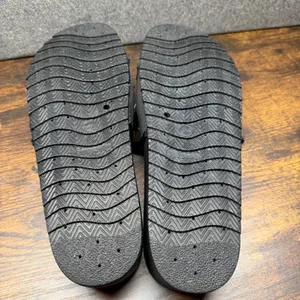 Chunky Platform Slides Black Clear Strap Silver Chain Sandals‎ Y2K Streetwear thumbnail 5