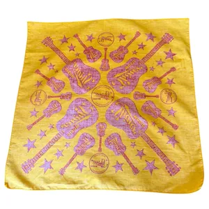 Shiner Music Festival Gold Red Guitar Star Square Scarf Bandana thumbnail 1
