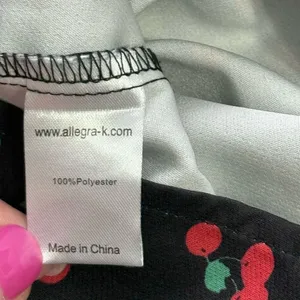 Allegra K Navy Blue Cherries Tie Shorts Sz M thumbnail 9