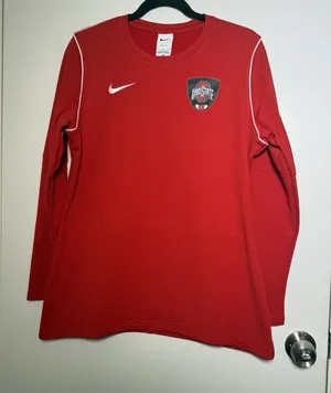 Nike Ohio State University Buckeyes Women's Large Red Crewneck Sweater Pullover thumbnail 1