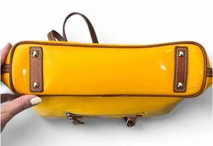 Dooney & Bourke Inc. Venus Richmond Shopper in Yellow patent leather tote bag thumbnail 8