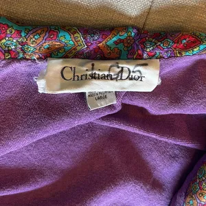 Christian Dior Vintage 80’s Pink Floral Pattern Printed Satin Robe Size Large thumbnail 7