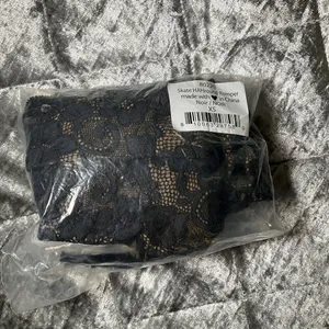 NEW HAH by Free People Womens XS Black Skate HAHround Romper lace button accent thumbnail 12