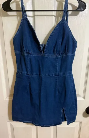 windsor denim romper dress  thumbnail 1