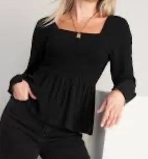 Old Navy smocked babydoll blouse thumbnail 1