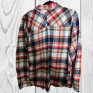 Lucky Brand Red and Blue Plaid Button Down‎ Everyday multicolor Shirt size XL thumbnail 6