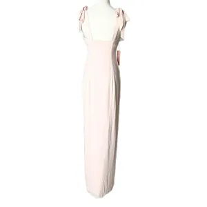 NEW BHLDN Blush Pink Antonia Georgette Tie Strap Maxi Dress Bridesmaid Gown Sz 0 thumbnail 4