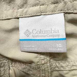 Columbia Omni-Shade Hiking‎ Pants Roll Tab Women's 10 Beige Nylon UPF Zip Pocket thumbnail 5