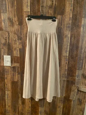 NWT H & M women's sleeveless/ strapless summer dress beige size xs thumbnail 2