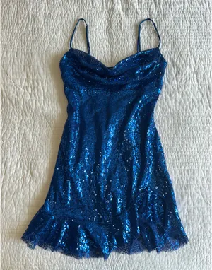 Lucy in the Sky Medium Mini Dress Blue Sequin thumbnail 1