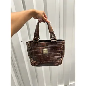 Dooney & Bourke Brown Croc Embossed Leather Small Satchel Bag J6277024 thumbnail 2