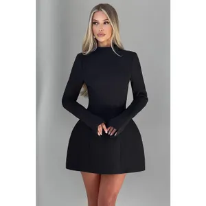 NWT Babyboo Kelly Black Cutout Back Long Sleeve Bodycon Mini Dress Women Size XS thumbnail 7