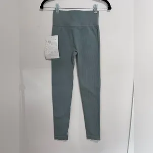 APPAREL COUTURE Ribbed Leggings Women Size Small 24” Sage Sky NWT thumbnail 4