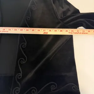VTG 70's Black Velvet Soutache Embroidered Jacket Cropped Bolero size 18 Goth thumbnail 5