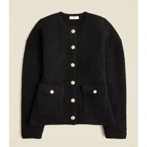 J. CREW Cinched Waist Black Sweater Jacket Size XL thumbnail 2
