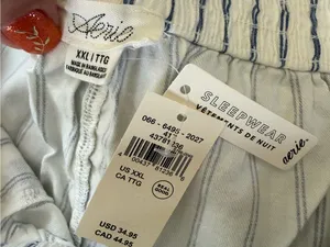 Aerie Flannel Girl Boxer Pajama Lounge Shorts Striped Bow Print NWT Size XXL thumbnail 6