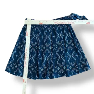 Abercrombie & Fitch Geometric Tie‎ Belt Mini Skirt Womens Size S Blue Cream thumbnail 3