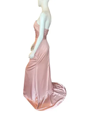 Chicsew Lauren Strapless Satin Gown Dusty Rose Size 10 NWT thumbnail 3