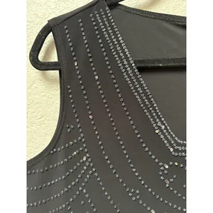 Vintage S. Levine Black & Silver Sparkly Beaded Top - Size XL Luxury, Old Money thumbnail 4