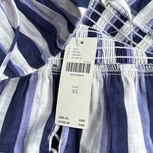 NWT Anthropologie Tiered Smocked Mini Dress vacation Resortwear stripe XS thumbnail 3